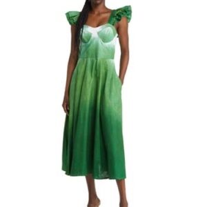 Sika binsa green ombré corset top summer dress Sz 2 New